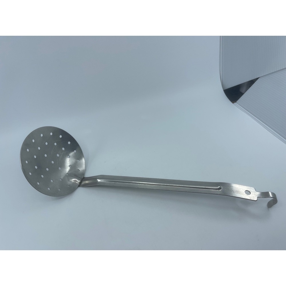Vintage 1967 US NASH Military Issue Stainless Steel Perforated Skimmer Spoon 14"